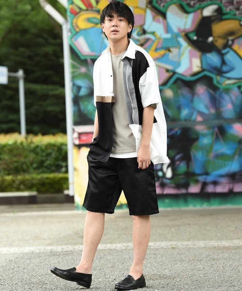 URBAN COLLECTION(アーバンコレクション)の「切り替え半袖シャツ(シャツ/ブラウス・メンズ・ブラック/ホワイト・L/M)」の5枚目の写真