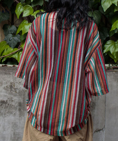 GLOSTER（グロスター）の「【GLOSTER/グロスター】マルチストライプ ニットレース バルファスレース オープンカラーシャツ メッシュニット（シャツ/ブラウス・メンズ・ブラウン系その他/ブルー系その他/オレンジ系その他・MEDIUM/LARGE）」の14枚目の写真