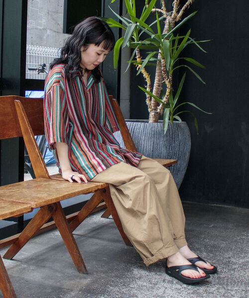 GLOSTER（グロスター）の「【GLOSTER/グロスター】マルチストライプ ニットレース バルファスレース オープンカラーシャツ メッシュニット（シャツ/ブラウス・メンズ・ブラウン系その他/ブルー系その他/オレンジ系その他・MEDIUM/LARGE）」の22枚目の写真