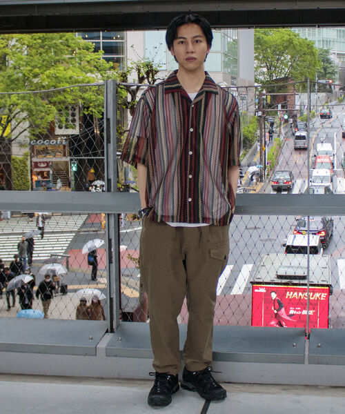 GLOSTER（グロスター）の「【GLOSTER/グロスター】マルチストライプ ニットレース バルファスレース オープンカラーシャツ メッシュニット（シャツ/ブラウス・メンズ・ブラウン系その他/ブルー系その他/オレンジ系その他・MEDIUM/LARGE）」の13枚目の写真