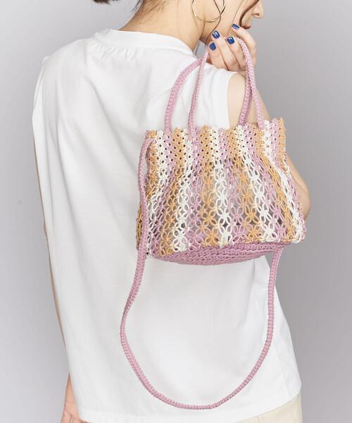 BEAUTY&YOUTH UNITED ARROWS(ビューティーアンドユースユナイテッドアローズ)の「クロシェ ミニ ショルダーバッグ -2WAY-(ショルダーバッグ・レディース・ライラック/オフホワイト・FREE)」の1枚目の写真