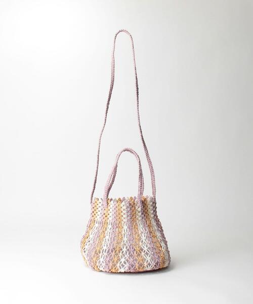 BEAUTY&YOUTH UNITED ARROWS(ビューティーアンドユースユナイテッドアローズ)の「クロシェ ミニ ショルダーバッグ -2WAY-(ショルダーバッグ・レディース・ライラック/オフホワイト・FREE)」の4枚目の写真