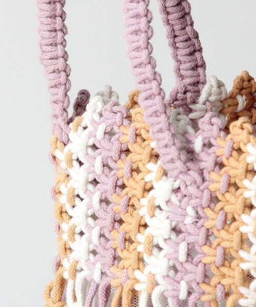 BEAUTY&YOUTH UNITED ARROWS(ビューティーアンドユースユナイテッドアローズ)の「クロシェ ミニ ショルダーバッグ -2WAY-(ショルダーバッグ・レディース・ライラック/オフホワイト・FREE)」の7枚目の写真