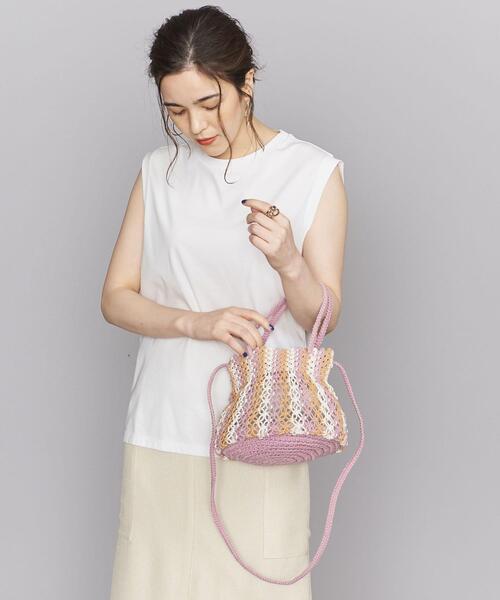 BEAUTY&YOUTH UNITED ARROWS(ビューティーアンドユースユナイテッドアローズ)の「クロシェ ミニ ショルダーバッグ -2WAY-(ショルダーバッグ・レディース・ライラック/オフホワイト・FREE)」の13枚目の写真