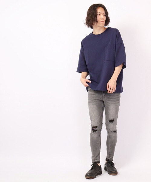 FUNALIVE(ファンアライブ)の「裾カットオフ ダメージストレッチデニムパンツ EXPECTATION(デニムパンツ・メンズ・チャコールグレー/ライトグレー/インディゴブルー/ブルー/ブラック・L/M/XL/S)」の11枚目の写真