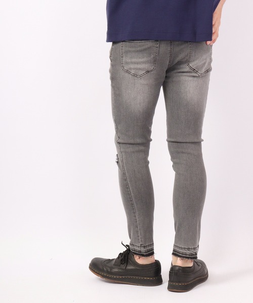 FUNALIVE(ファンアライブ)の「裾カットオフ ダメージストレッチデニムパンツ EXPECTATION(デニムパンツ・メンズ・チャコールグレー/ライトグレー/インディゴブルー/ブルー/ブラック・L/M/XL/S)」の6枚目の写真