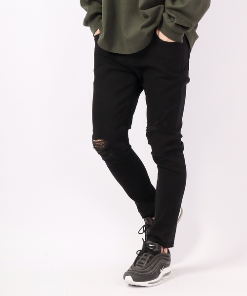 FUNALIVE(ファンアライブ)の「裾カットオフ ダメージストレッチデニムパンツ EXPECTATION(デニムパンツ・メンズ・チャコールグレー/ライトグレー/インディゴブルー/ブルー/ブラック・L/M/XL/S)」の12枚目の写真