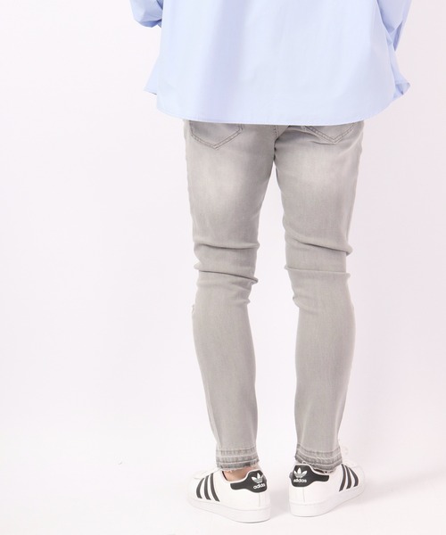 FUNALIVE(ファンアライブ)の「裾カットオフ ダメージストレッチデニムパンツ EXPECTATION(デニムパンツ・メンズ・チャコールグレー/ライトグレー/インディゴブルー/ブルー/ブラック・L/M/XL/S)」の9枚目の写真