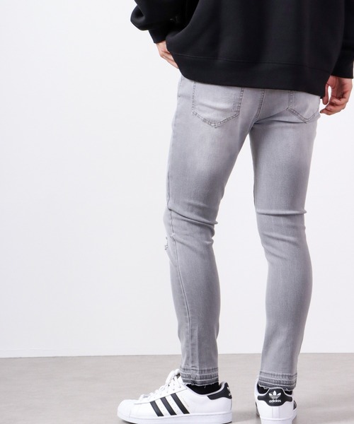 FUNALIVE(ファンアライブ)の「裾カットオフ ダメージストレッチデニムパンツ EXPECTATION(デニムパンツ・メンズ・チャコールグレー/ライトグレー/インディゴブルー/ブルー/ブラック・L/M/XL/S)」の20枚目の写真