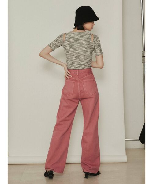 EMODA（エモダ）の「カッティングフィットトップ（Tシャツ/カットソー・レディース・ホワイト/ブラック/グレー/ピンク・FREE）」の8枚目の写真