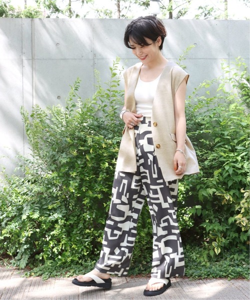 B.C STOCK（ベーセーストック）の「シャンブレーブッチャーベスト（ベスト・レディース・ベージュ/アイボリー・FREE）」の3枚目の写真