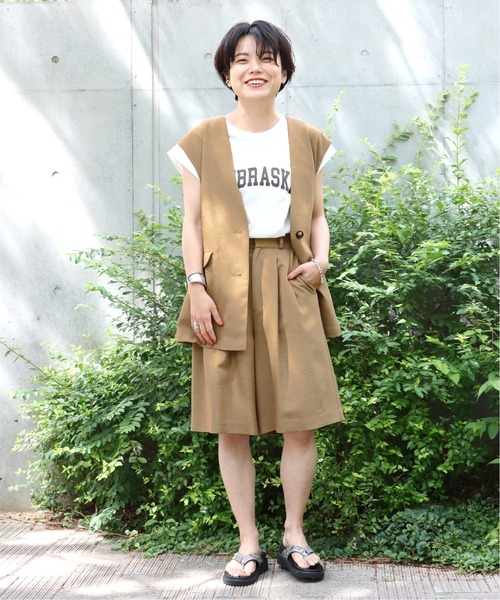 B.C STOCK（ベーセーストック）の「シャンブレーブッチャーベスト（ベスト・レディース・ベージュ/アイボリー・FREE）」の8枚目の写真