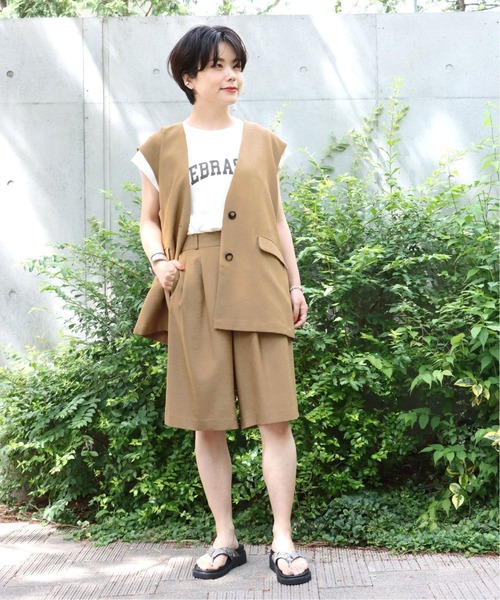 B.C STOCK（ベーセーストック）の「シャンブレーブッチャーベスト（ベスト・レディース・ベージュ/アイボリー・FREE）」の9枚目の写真