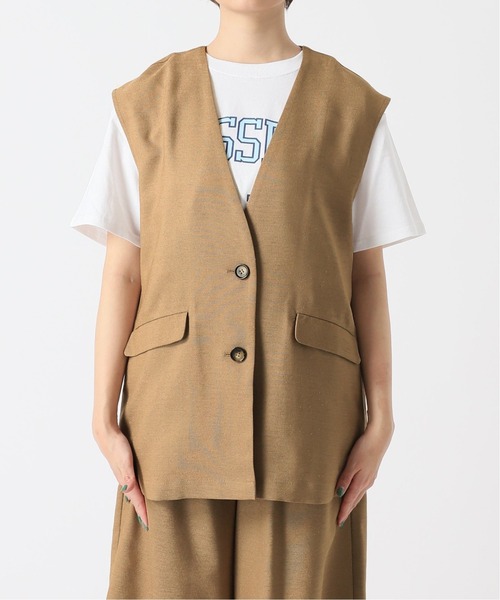 B.C STOCK（ベーセーストック）の「シャンブレーブッチャーベスト（ベスト・レディース・ベージュ/アイボリー・FREE）」の11枚目の写真