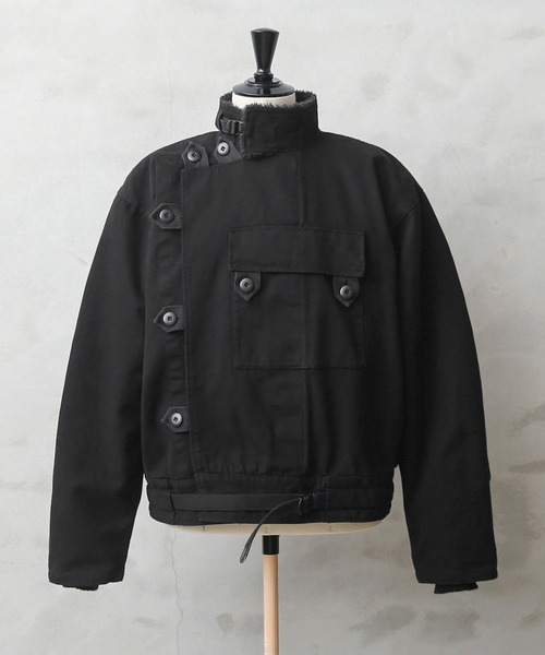 美品 ワイパーインク C52→Mスウェーデン軍 モーターサイクル ジャケット 黒 WAIPER.inc（ワイパーインク）の「スウェーデン軍 MOTORCYCLE JACKET
