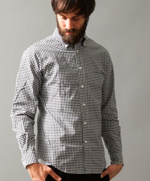 BEAUTY&YOUTH UNITED ARROWS（ビューティーアンドユースユナイテッドアローズ）の「BY オックスフォード ギンガムチェックシャツ：◆（シャツ/ブラウス・メンズ・ブラック/ロイヤルブルー/オフホワイト・SMALL/X-SMALL/LARGE/MEDIUM/X-LARGE）」の2枚目の写真