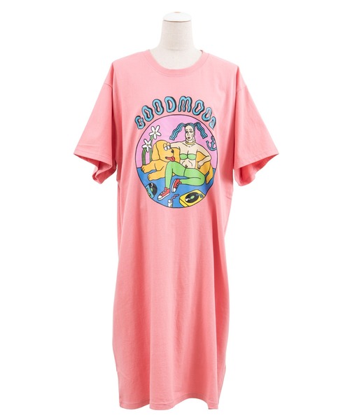 PUNYUS（プニュズ）の「GOODMOODビッグＴワンピース（ワンピース・レディース・ホワイト/ブラック/パープル/ピンク・4/3）」の4枚目の写真