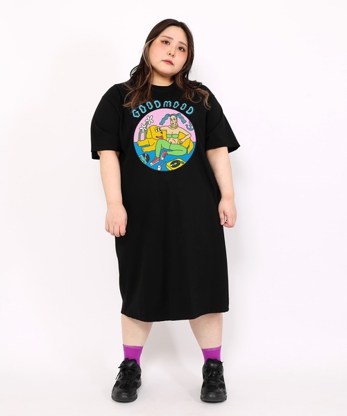 PUNYUS（プニュズ）の「GOODMOODビッグＴワンピース（ワンピース・レディース・ホワイト/ブラック/パープル/ピンク・4/3）」の3枚目の写真