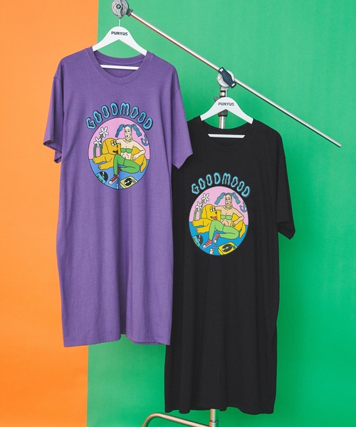 PUNYUS（プニュズ）の「GOODMOODビッグＴワンピース（ワンピース・レディース・ホワイト/ブラック/パープル/ピンク・4/3）」の9枚目の写真