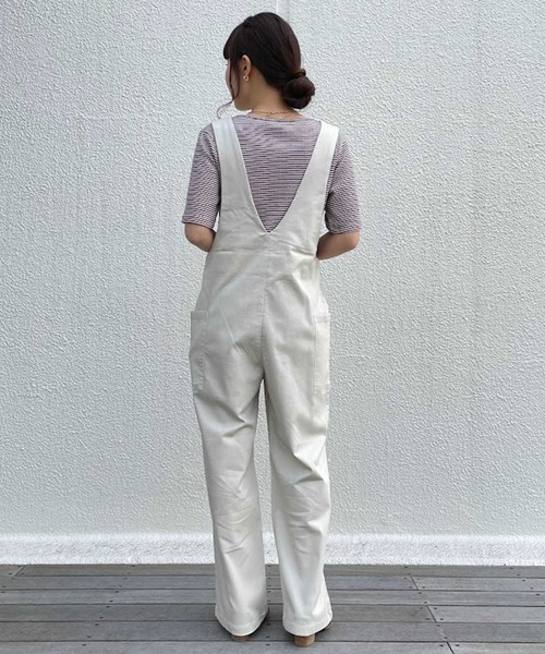 HONEYSUCKLE ROSE（ハニーサックルローズ）の「【HONEYSUCKLE ROSE】2WAYサロペット（サロペット/オーバーオール・レディース・ブラック/カーキブラウン/ベージュ・L/M）」の8枚目の写真