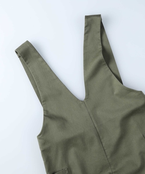 HONEYSUCKLE ROSE（ハニーサックルローズ）の「【HONEYSUCKLE ROSE】2WAYサロペット（サロペット/オーバーオール・レディース・ブラック/カーキブラウン/ベージュ・L/M）」の15枚目の写真