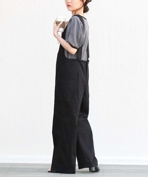 HONEYSUCKLE ROSE（ハニーサックルローズ）の「【HONEYSUCKLE ROSE】2WAYサロペット（サロペット/オーバーオール・レディース・ブラック/カーキブラウン/ベージュ・L/M）」の18枚目の写真