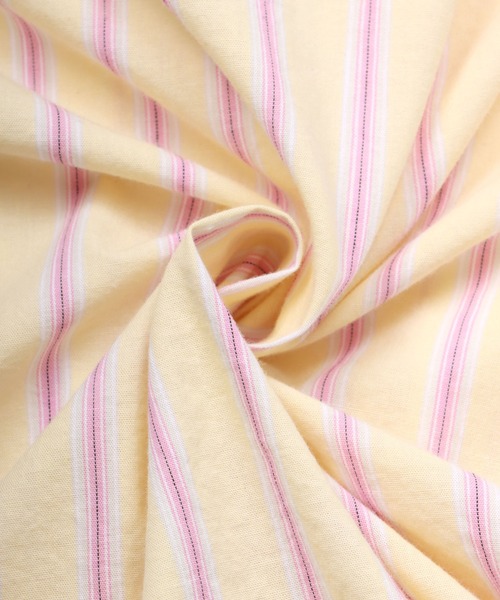 SITRY（シトリー）の「Oversize Drop shoulder broadcloth stripe shirt/オーバーサイズ ドロップショルダー ブロード ストライプ 半袖シャツ（シャツ/ブラウス・メンズ・サックスブルー/ピンク/イエロー・M/L）」の21枚目の写真
