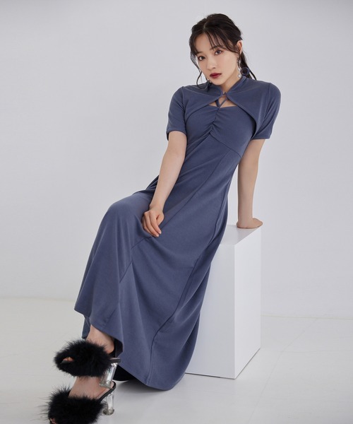 ANDGEEBEE（アンジービー）の「ボレロキャミワンピセット（ワンピース・レディース・ブラック/ブルー・MEDIUM）」の7枚目の写真