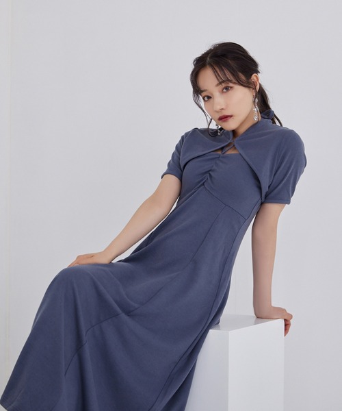 ANDGEEBEE（アンジービー）の「ボレロキャミワンピセット（ワンピース・レディース・ブラック/ブルー・MEDIUM）」の3枚目の写真