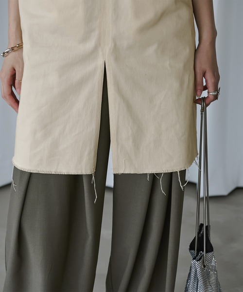 Ezick（エジック）の「２WAYジャンパーデニムベスト（ベスト・レディース・ブラック/オフホワイト・FREE）」の6枚目の写真