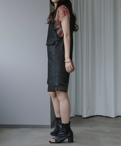 Ezick（エジック）の「２WAYジャンパーデニムベスト（ベスト・レディース・ブラック/オフホワイト・FREE）」の10枚目の写真