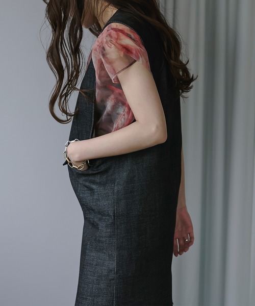 Ezick（エジック）の「２WAYジャンパーデニムベスト（ベスト・レディース・ブラック/オフホワイト・FREE）」の13枚目の写真