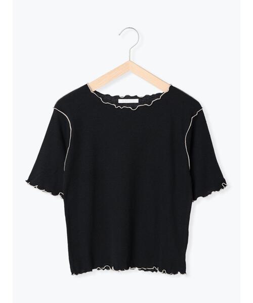 ehka sopo(エヘカソポ)の「メローテレコプルオーバー(Tシャツ/カットソー・レディース・ブラック/ベージュ/オフホワイト/グリーン・フリ-)」の3枚目の写真