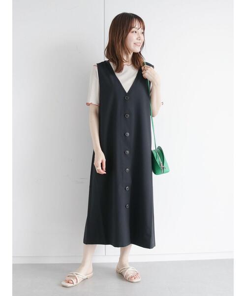 ehka sopo(エヘカソポ)の「メローテレコプルオーバー(Tシャツ/カットソー・レディース・ブラック/ベージュ/オフホワイト/グリーン・フリ-)」の20枚目の写真