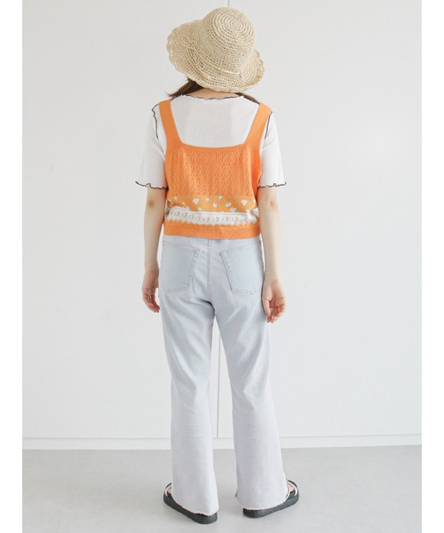 ehka sopo(エヘカソポ)の「メローテレコプルオーバー(Tシャツ/カットソー・レディース・ブラック/ベージュ/オフホワイト/グリーン・フリ-)」の15枚目の写真