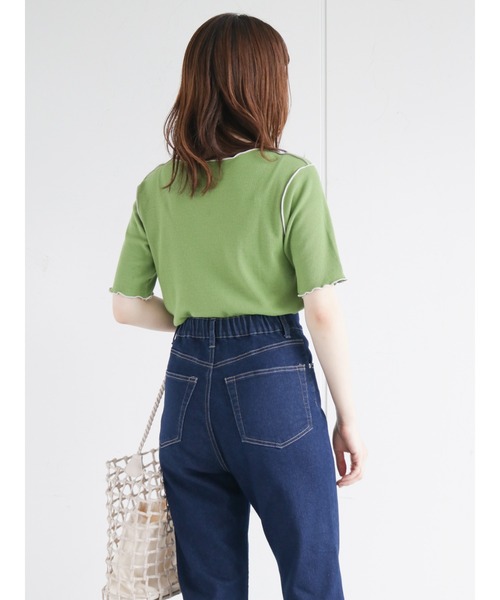 ehka sopo(エヘカソポ)の「メローテレコプルオーバー(Tシャツ/カットソー・レディース・ブラック/ベージュ/オフホワイト/グリーン・フリ-)」の9枚目の写真