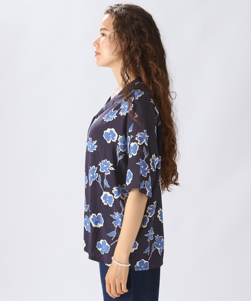 niko and...（ニコアンド）の「幾何アートプリント開襟シャツ（シャツ/ブラウス・レディース・ネイビー/ピンク/グリーン/ボルドー・MEDIUM/LARGE）」の19枚目の写真