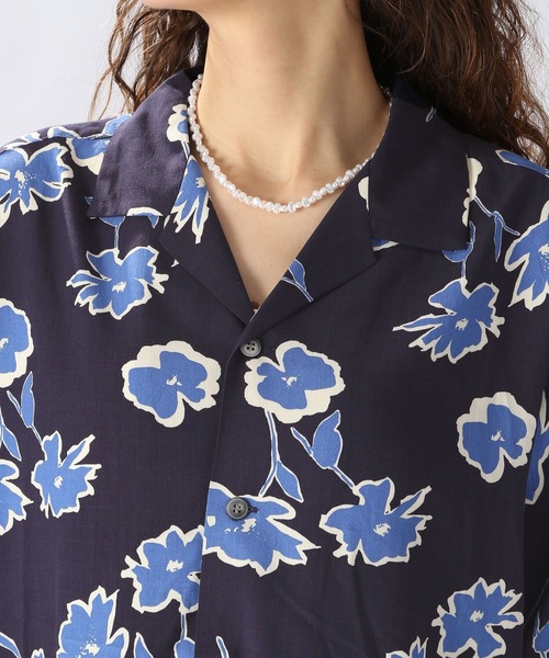 niko and...（ニコアンド）の「幾何アートプリント開襟シャツ（シャツ/ブラウス・レディース・ネイビー/ピンク/グリーン/ボルドー・MEDIUM/LARGE）」の14枚目の写真