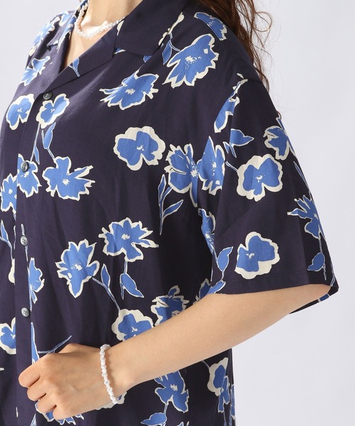 niko and...（ニコアンド）の「幾何アートプリント開襟シャツ（シャツ/ブラウス・レディース・ネイビー/ピンク/グリーン/ボルドー・MEDIUM/LARGE）」の10枚目の写真