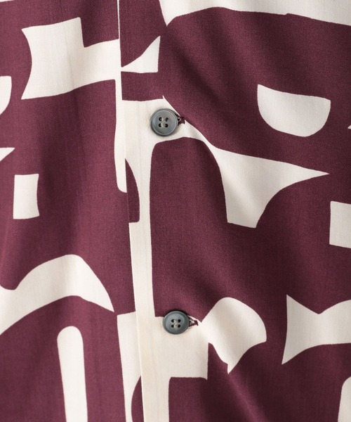 niko and...（ニコアンド）の「幾何アートプリント開襟シャツ（シャツ/ブラウス・レディース・ネイビー/ピンク/グリーン/ボルドー・MEDIUM/LARGE）」の18枚目の写真