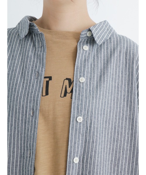 Samansa Mos2(サマンサ モスモス)の「ロングシャツワンピース(シャツワンピース・レディース・ブラック/サックスブルー/モカ/チャコール・フリ-)」の12枚目の写真