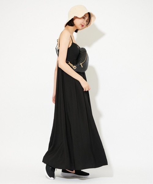 U by SPICK&SPAN（ユーバイスピックアンドスパン）の「≪追加≫リブドッキングボリュームキャミワンピース3（ワンピース・レディース・ブラック/ベージュ・FREE）」の6枚目の写真