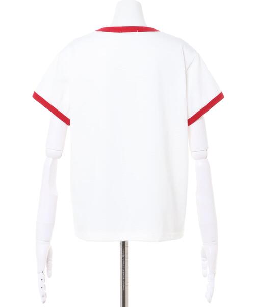 INGNI(イング)の「フロッキーロゴリンガーTシャツ(Tシャツ/カットソー・レディース・ホワイト×レッド/ホワイト×グリーン/ホワイト×ブラック/ブラック×ホワイト・M)」の7枚目の写真