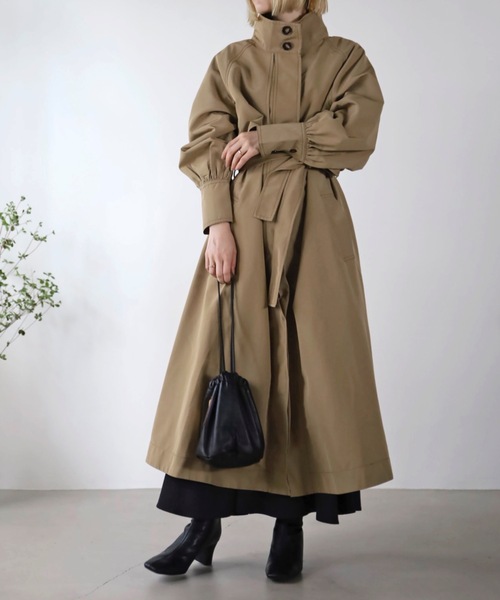 UNFIELD(アンフィールド)の「【2022 A/W New Arrival】配色ステッチトレンチコート(トレンチコート・レディース・ブラック/ベージュ・FREE)」の16枚目の写真