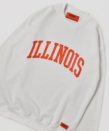 UNIVERSAL OVERALL（ユニバーサルオーバーオール）の「【UNIVERSAL OVERALL】T/C SWEAT ILLNOAS / カレッジデザインプルオーバー（スウェット・メンズ）」