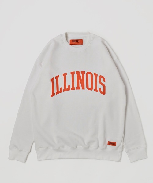 UNIVERSAL OVERALL（ユニバーサルオーバーオール）の「【UNIVERSAL OVERALL】T/C SWEAT ILLNOAS / カレッジデザインプルオーバー（スウェット・レディース・ホワイト/ネイビー/グレー/グリーン/オートミール・SMALL/MEDIUM/LARGE/X-LARGE）」の6枚目の写真