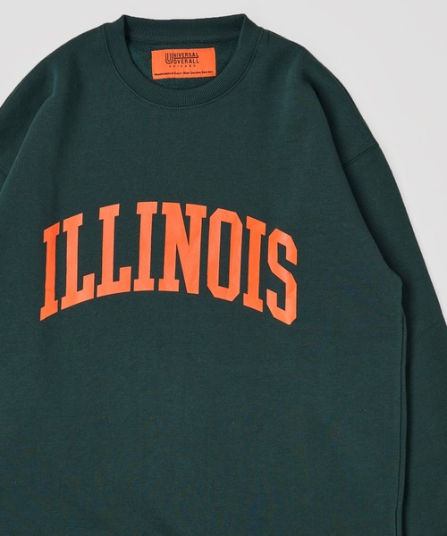 UNIVERSAL OVERALL（ユニバーサルオーバーオール）の「【UNIVERSAL OVERALL】T/C SWEAT ILLNOAS / カレッジデザインプルオーバー（スウェット・レディース・ホワイト/ネイビー/グレー/グリーン/オートミール・SMALL/MEDIUM/LARGE/X-LARGE）」の17枚目の写真