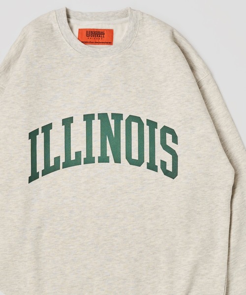 UNIVERSAL OVERALL（ユニバーサルオーバーオール）の「【UNIVERSAL OVERALL】T/C SWEAT ILLNOAS / カレッジデザインプルオーバー（スウェット・レディース・ホワイト/ネイビー/グレー/グリーン/オートミール・SMALL/MEDIUM/LARGE/X-LARGE）」の14枚目の写真