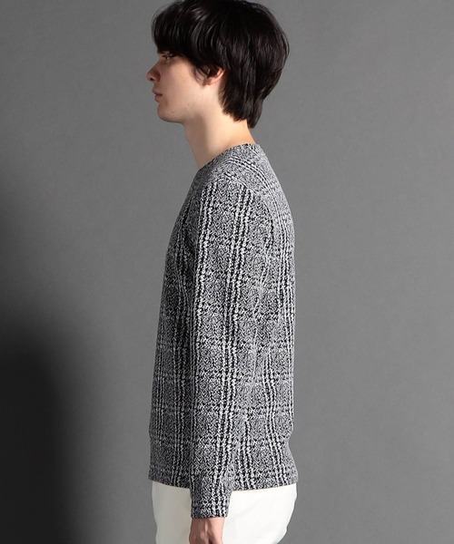 MONSIEUR NICOLE（ムッシュニコル）の「【ex/tra】メランジチェックジャカード カットソー（Tシャツ/カットソー・メンズ・ブラック/ホワイト・X-LARGE/LARGE/MEDIUM）」の10枚目の写真