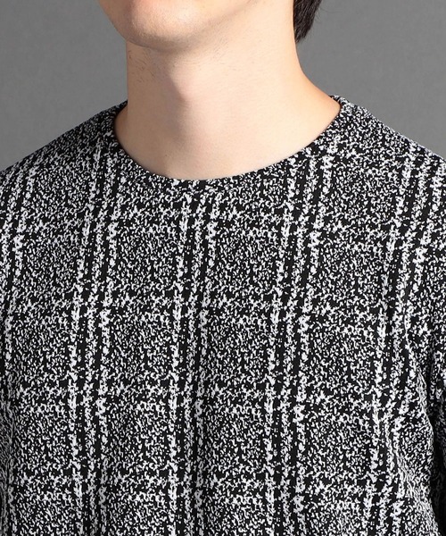 MONSIEUR NICOLE（ムッシュニコル）の「【ex/tra】メランジチェックジャカード カットソー（Tシャツ/カットソー・メンズ・ブラック/ホワイト・X-LARGE/LARGE/MEDIUM）」の6枚目の写真
